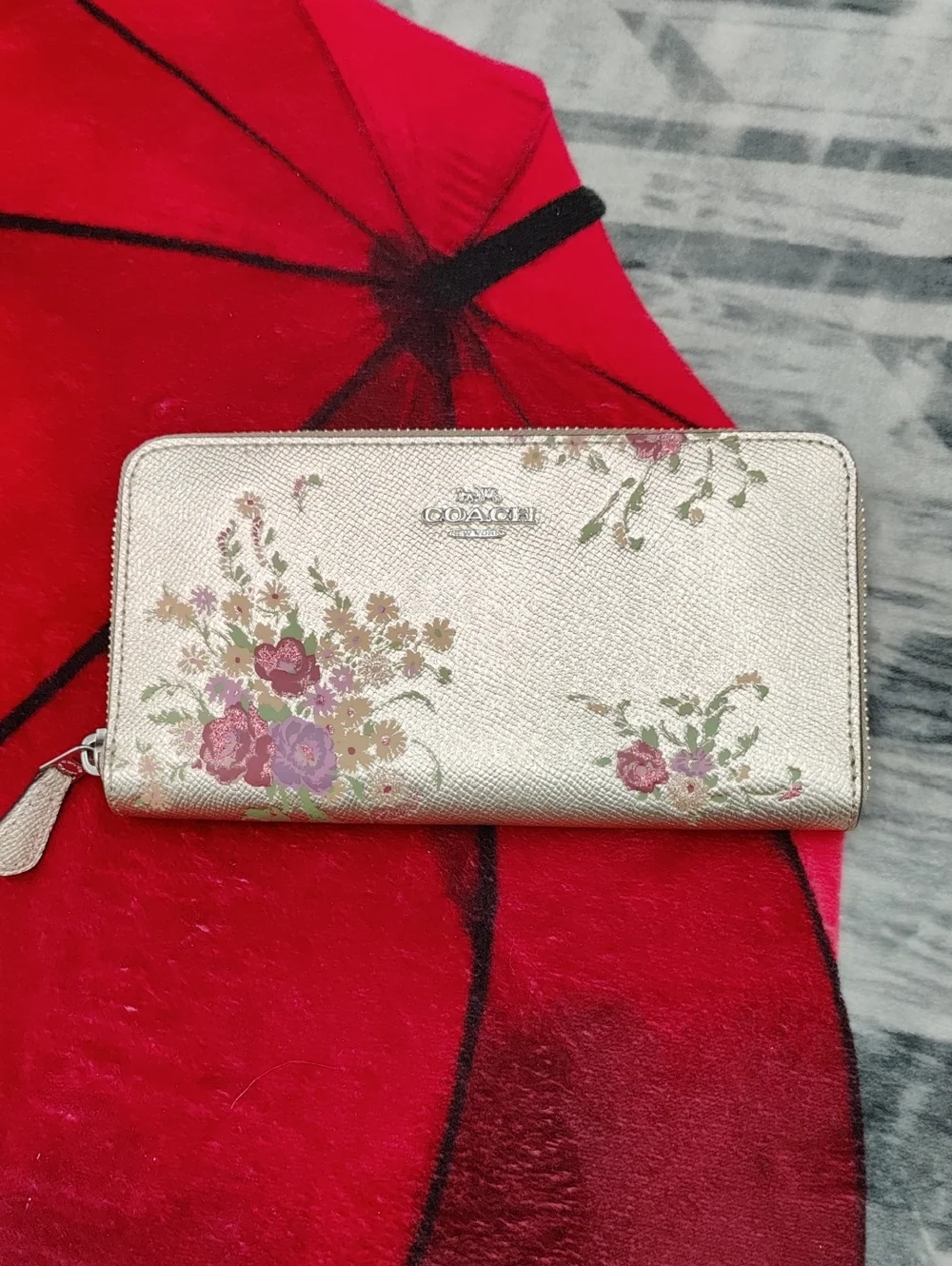 Coach Platinum Floral Wallet